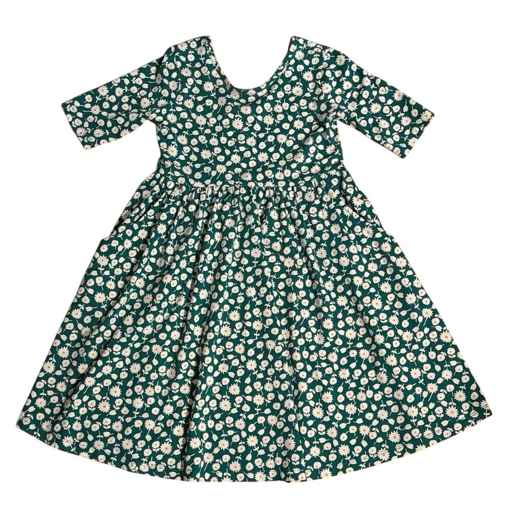 Hanna Andersson US Size 10 Floral Print Skater Dress Pockets